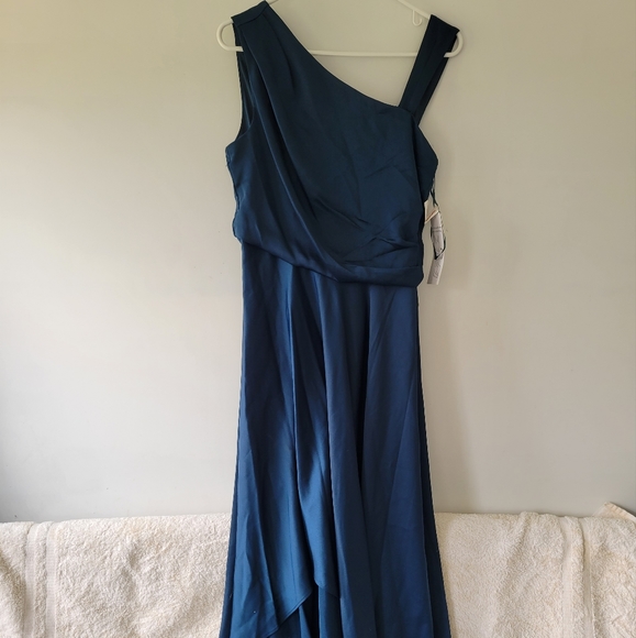 NWT Just Taylor midnight blue satin dress - Picture 1 of 6